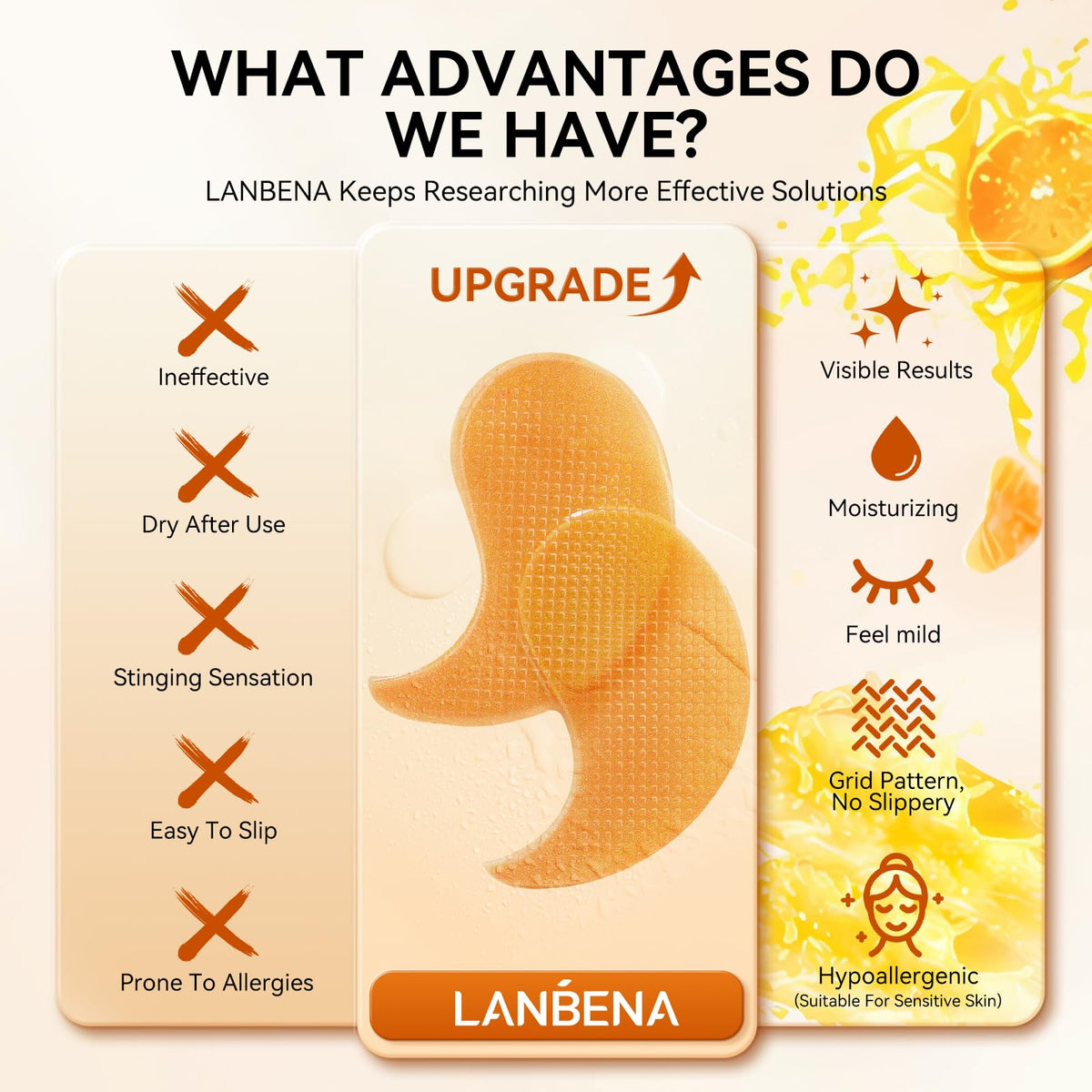LANBENA Vitamin C Under Eye Patches in a beauty setting