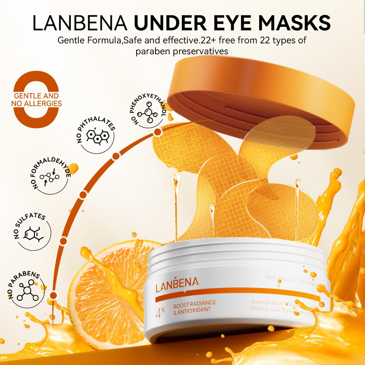 LANBENA Vitamin C Under Eye Patches opened packaging