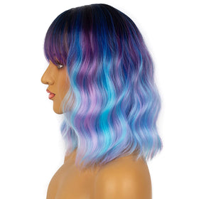 LANCAINI Colourful Short Bob Wig with Bangs packaging