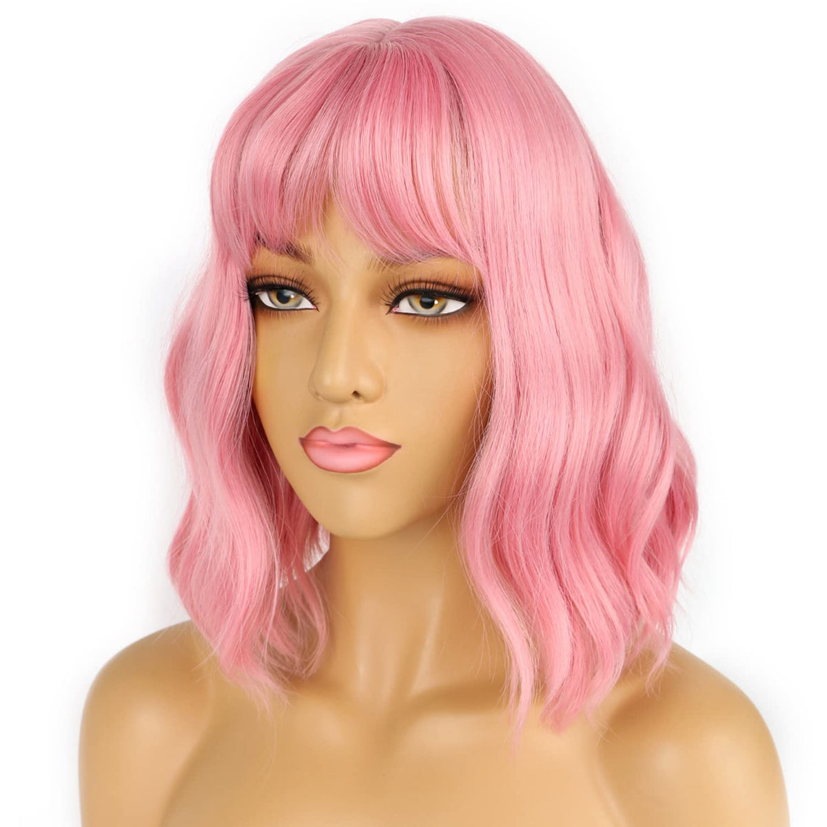 LANCAINI Pastel Bob Wig side view showing bangs