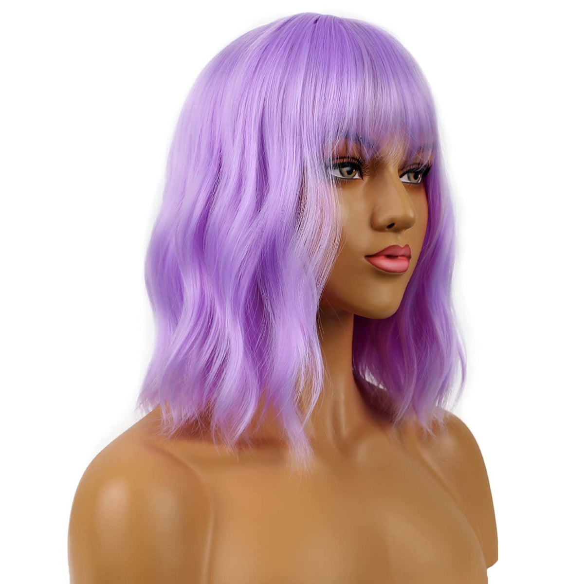 LANCAINI Short Bob Wig showing adjustable straps and breathable cap
