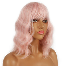 LANCAINI Short Bob Wig with Bangs back view