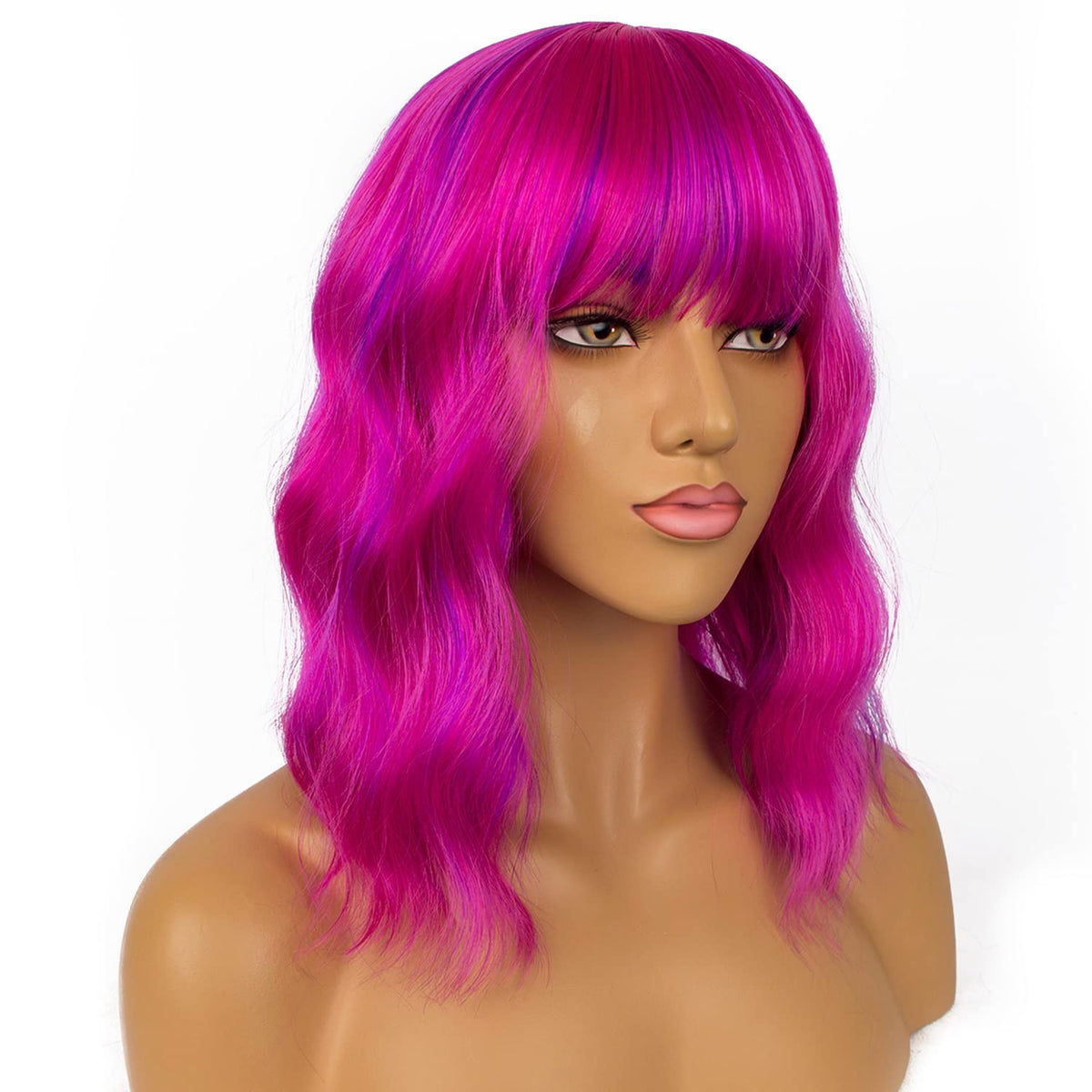 LANCAINI Short Bob Wig with bangs displayed on mannequin