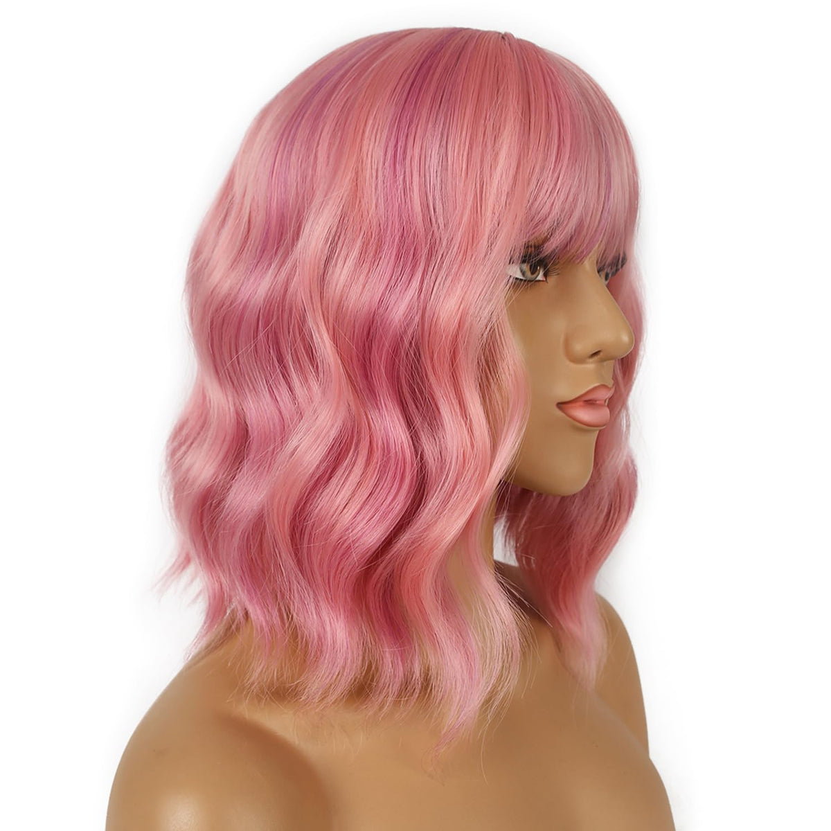 LANCAINI Short Bob Wig with Bangs in lifestyle setting