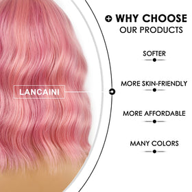LANCAINI Short Bob Wig with Bangs on mannequin