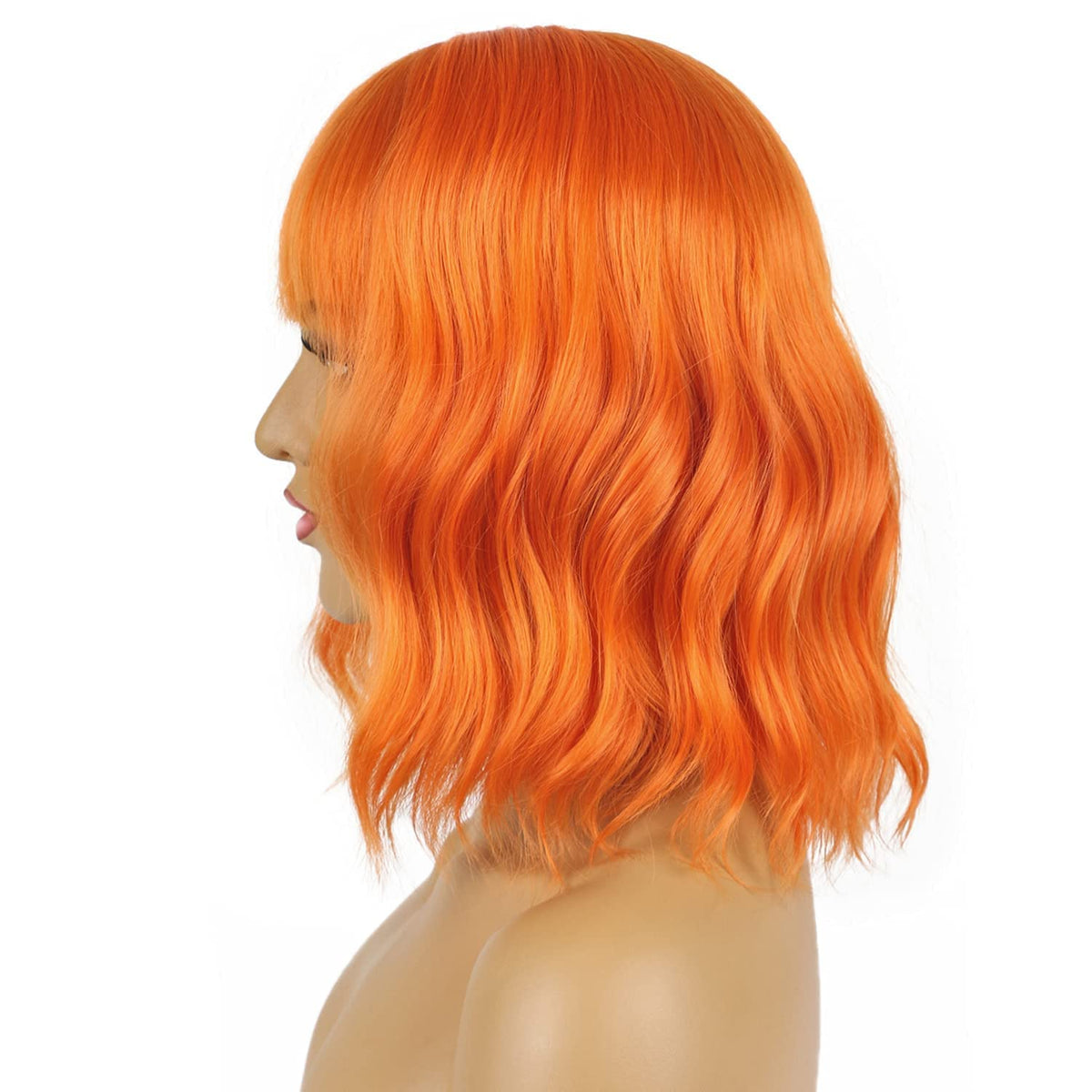 LANCAINI Short Orange Wavy Wig packaging