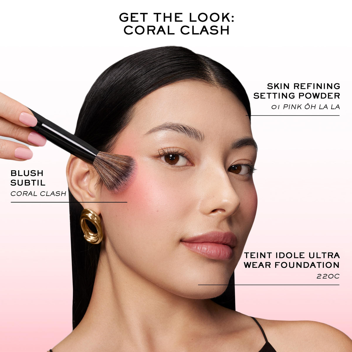 Lancôme Blush Subtil Powder Blush 800 Orange Phoria texture close-up