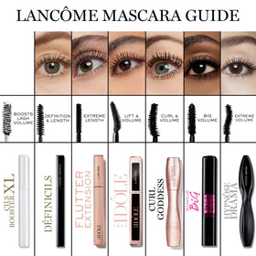 Lancôme Curl Goddess Mascara 01 Black with makeup accessories