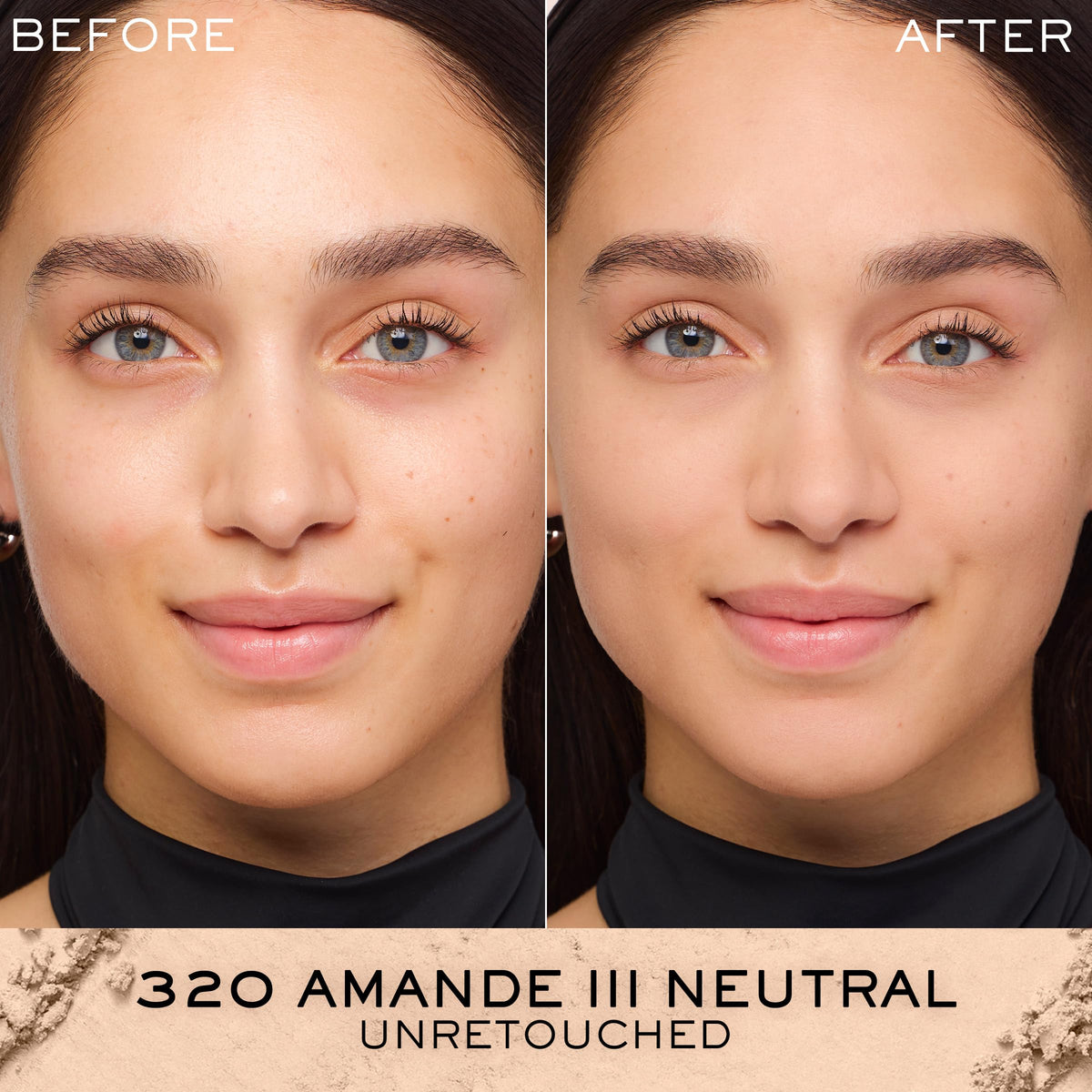 Lancôme Dual Finish Powder Foundation 320 Amande packaging side view