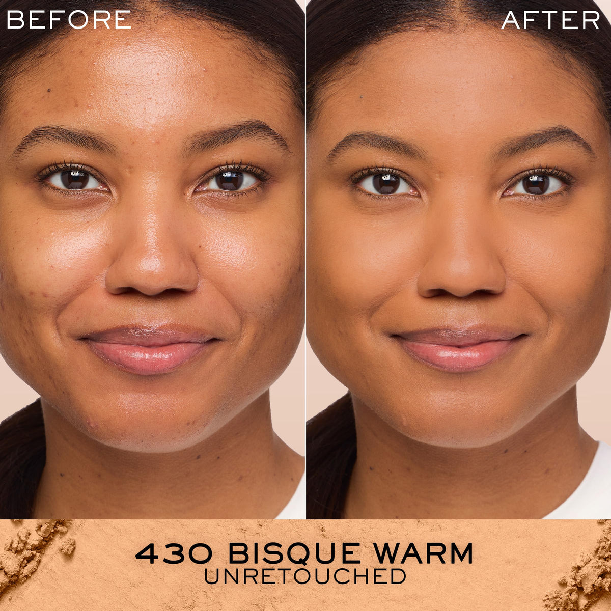 Lancôme Dual Finish Powder Foundation 430 Bisque Warm open with powder visible
