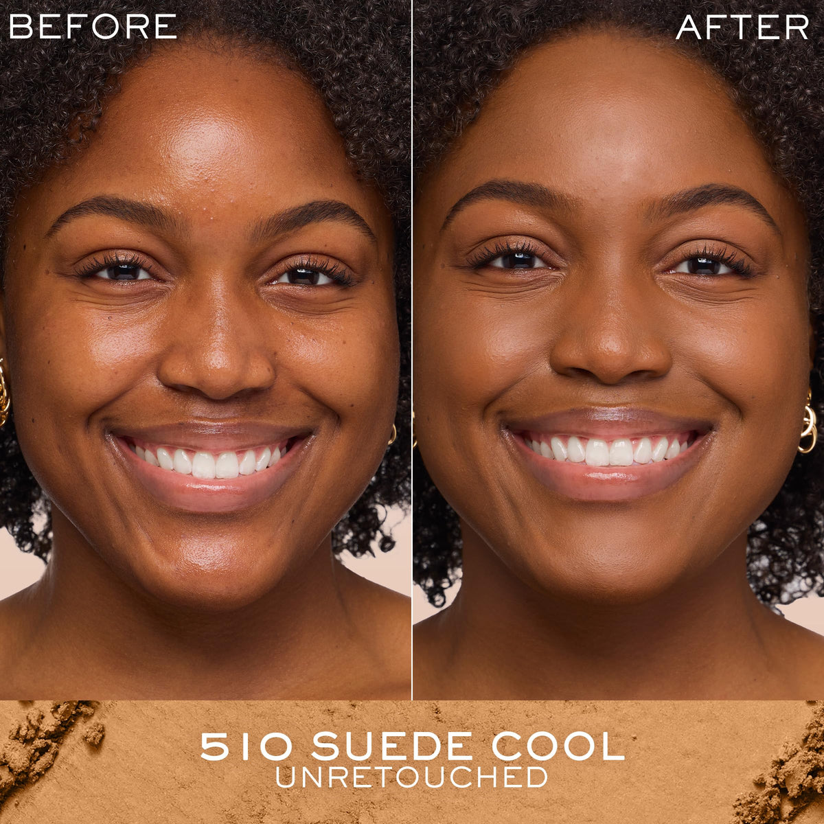 Lancôme Dual Finish Powder Foundation 510 Suede Cool on model's skin