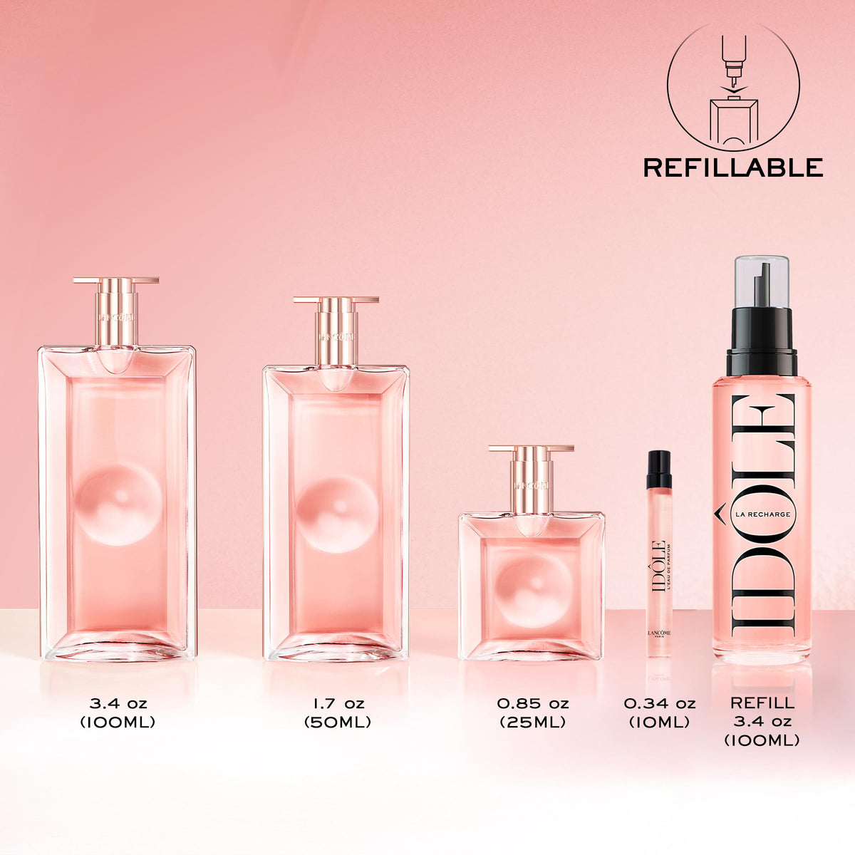 Lancôme Idôle Eau de Parfum refill bottle close-up