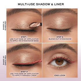 Lancôme Idôle Tint Liquid Eyeshadow & Eyeliner 02 Desert Sand applied as eyeshadow