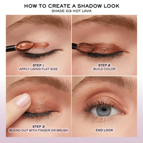 Lancôme Idôle Tint Liquid Eyeshadow & Eyeliner 08 Cocoa Macchiato with makeup tools