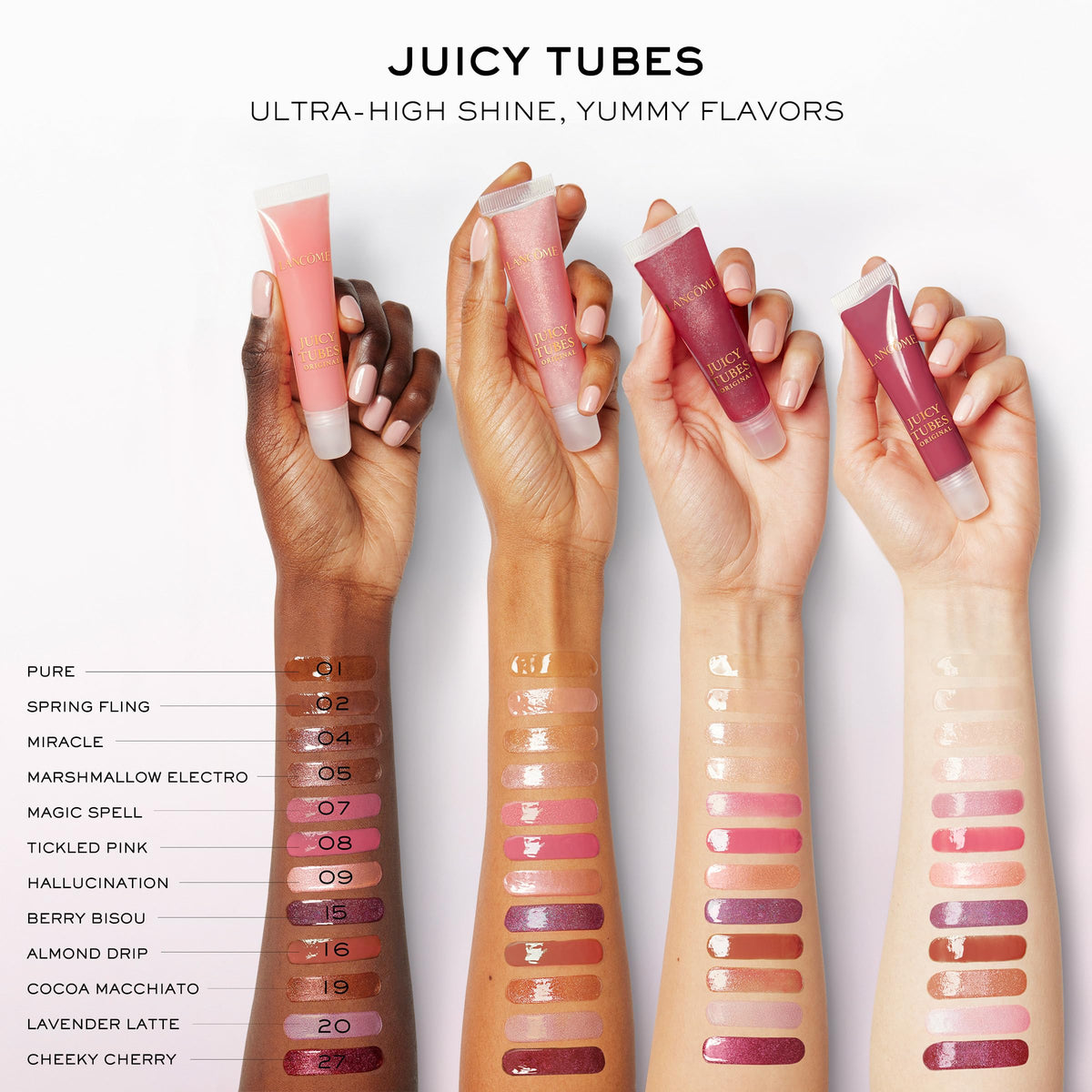 Lancôme Juicy Tubes Berry Bisou on lips close-up