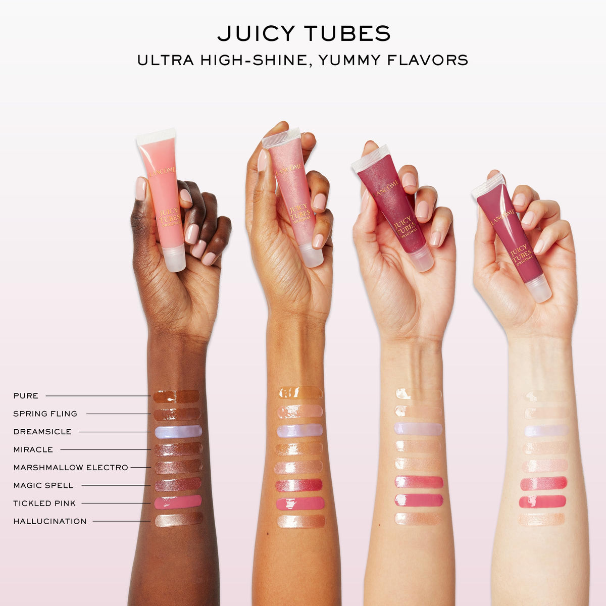 Lancôme Juicy Tubes Hydrating Lip Gloss 05 Marshmallow Ele texture swatch
