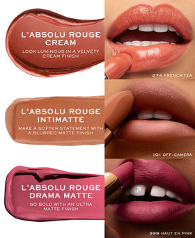 Lancôme L'Absolu Rouge lipstick in hand