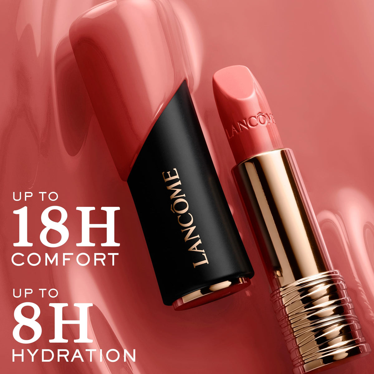 Lancôme L'Absolu Rouge Lipstick showing creamy texture