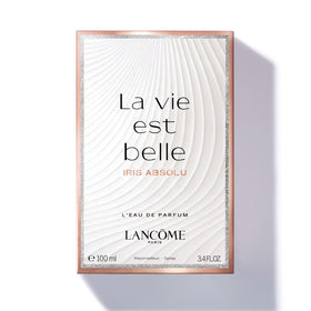 Lancôme La Vie Est Belle Iris Absolu Eau De Parfum bottle with flowers