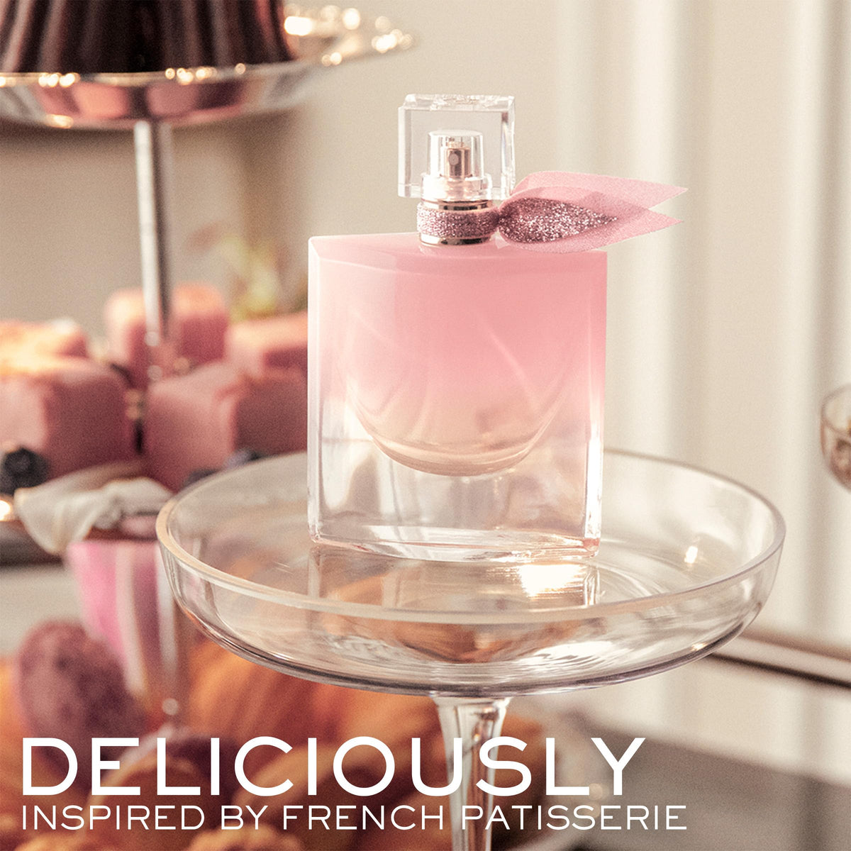 Lancôme La Vie Est Belle Vanille Nude Eau de Parfum on a vanity