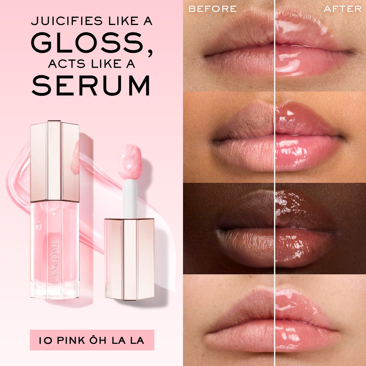 Lancôme Lip Idôle JuicyTreat Hydrating Oil-in-Gloss applicator close-up