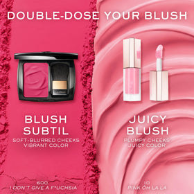 Lancôme Skin Idôle Juicy Liquid Blush with makeup brushes
