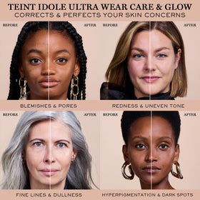 Lancôme Teint Idole Ultra Wear Foundation SPF 27 with makeup tools