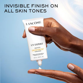 Lancôme UV Expert Defense SPF 50+ Primer & Moisturizer application on skin