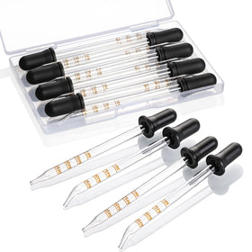 LANDNEOO 8 Pack 1mL Glass Eye Droppers in plastic storage box
