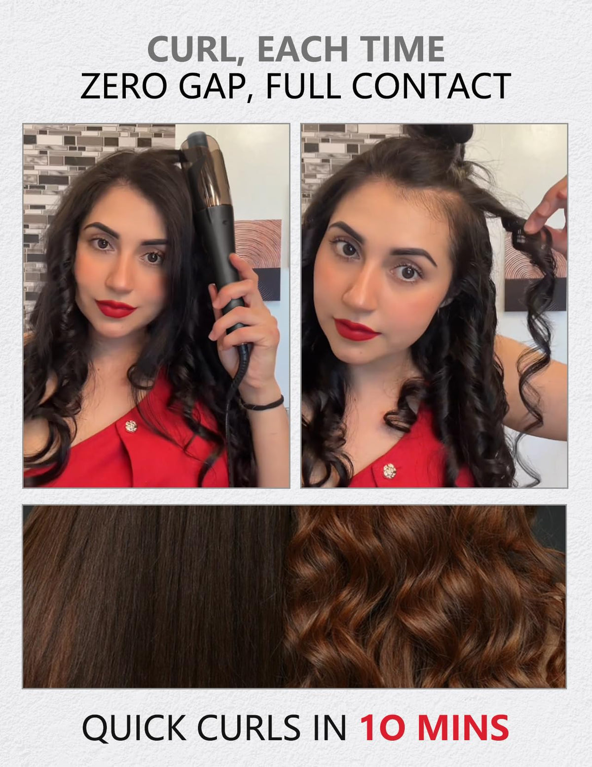LANDOT curling iron with adjustable temperature settings