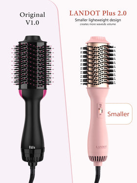 LANDOT Hair Blow Dryer Brush packaging with product details