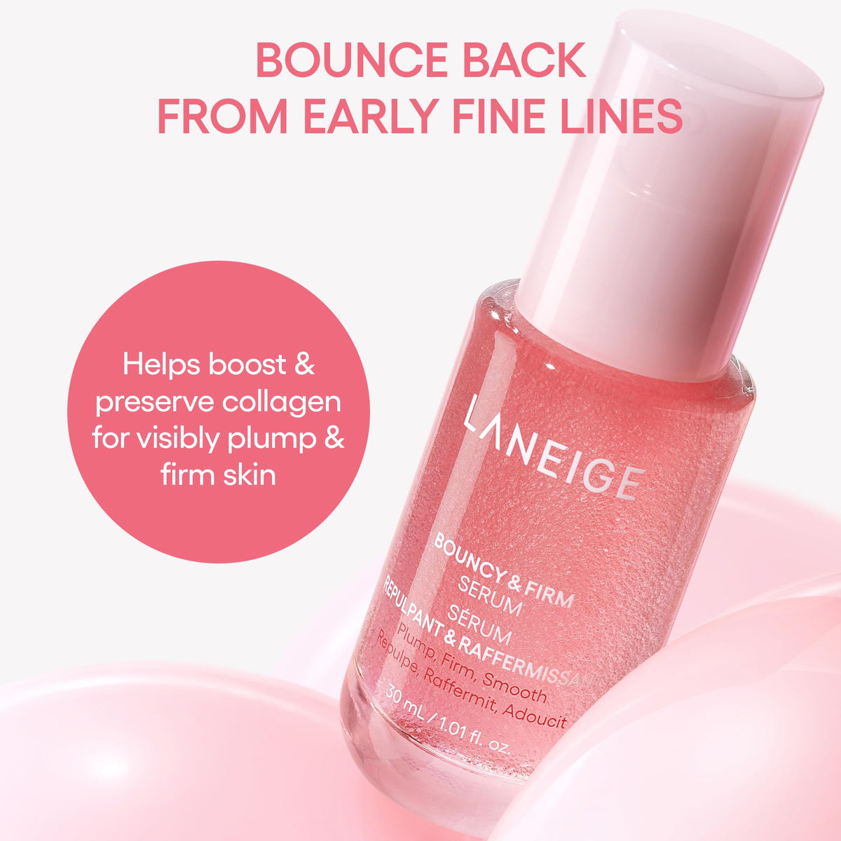 LANEIGE Bouncy & Firm Serum application on skin