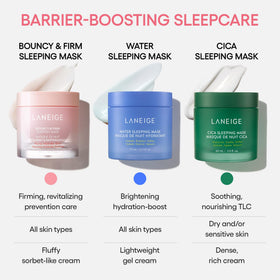 LANEIGE Bouncy & Firm Sleeping Mask in a bathroom setting