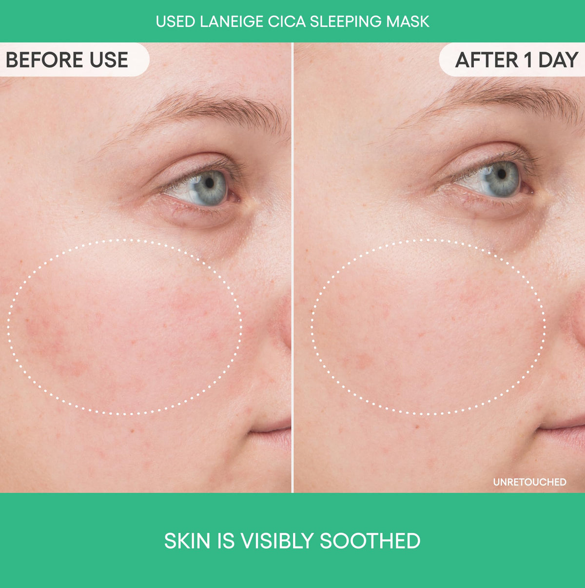 LANEIGE Cica Sleeping Mask back view with ingredients