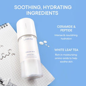 LANEIGE Cream Skin Toner with skincare routine products