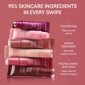 LANEIGE Glaze Craze Tinted Lip Serum Rose Jam with other beauty products