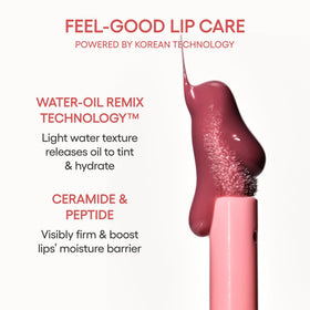 LANEIGE JuicePop Box Lip Tint Electro Berry on a makeup table