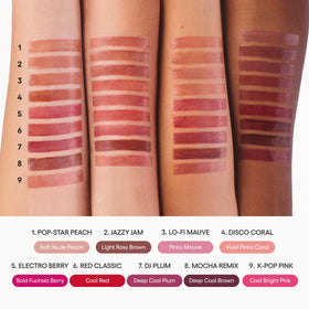 LANEIGE JuicePop Box Lip Tint Red Classic on a makeup table