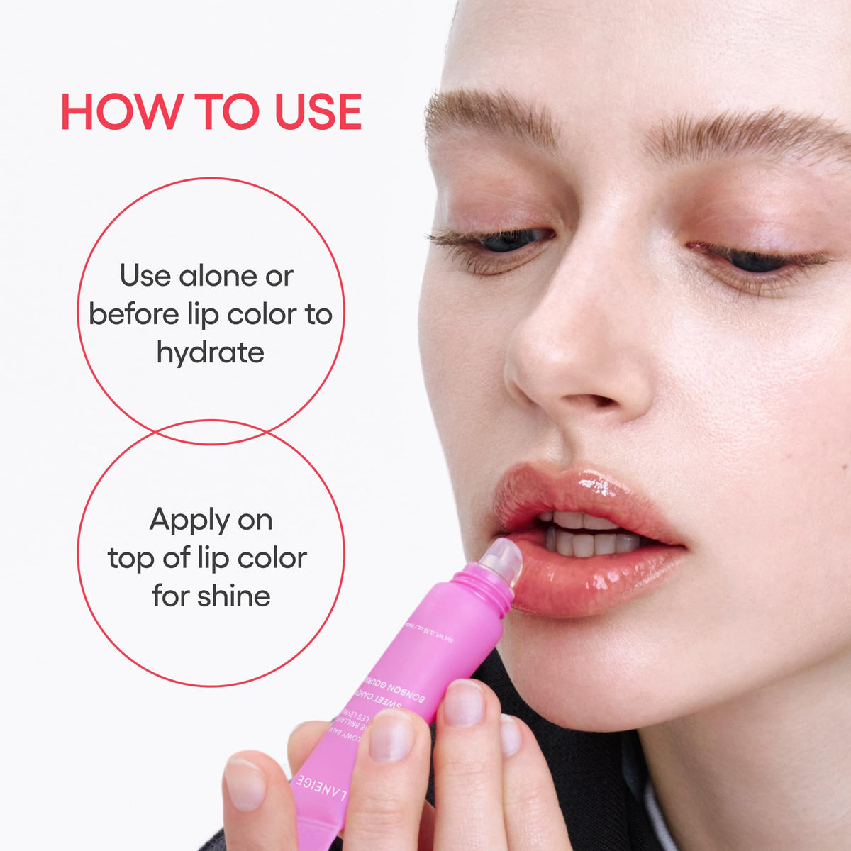 LANEIGE Lip Glowy Balm Berry in a hand for size reference
