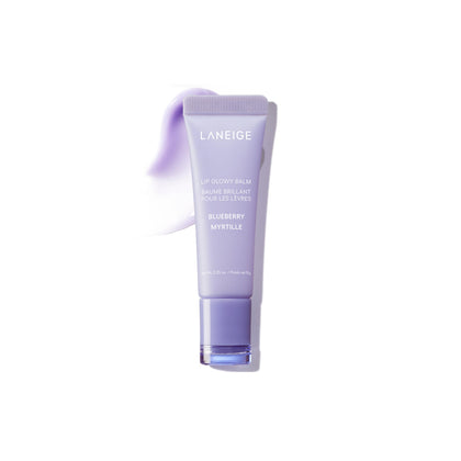 LANEIGE Lip Glowy Balm Blueberry front view with packaging
