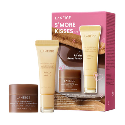 LANEIGE S’more Kisses Set front view with lip mask and balm