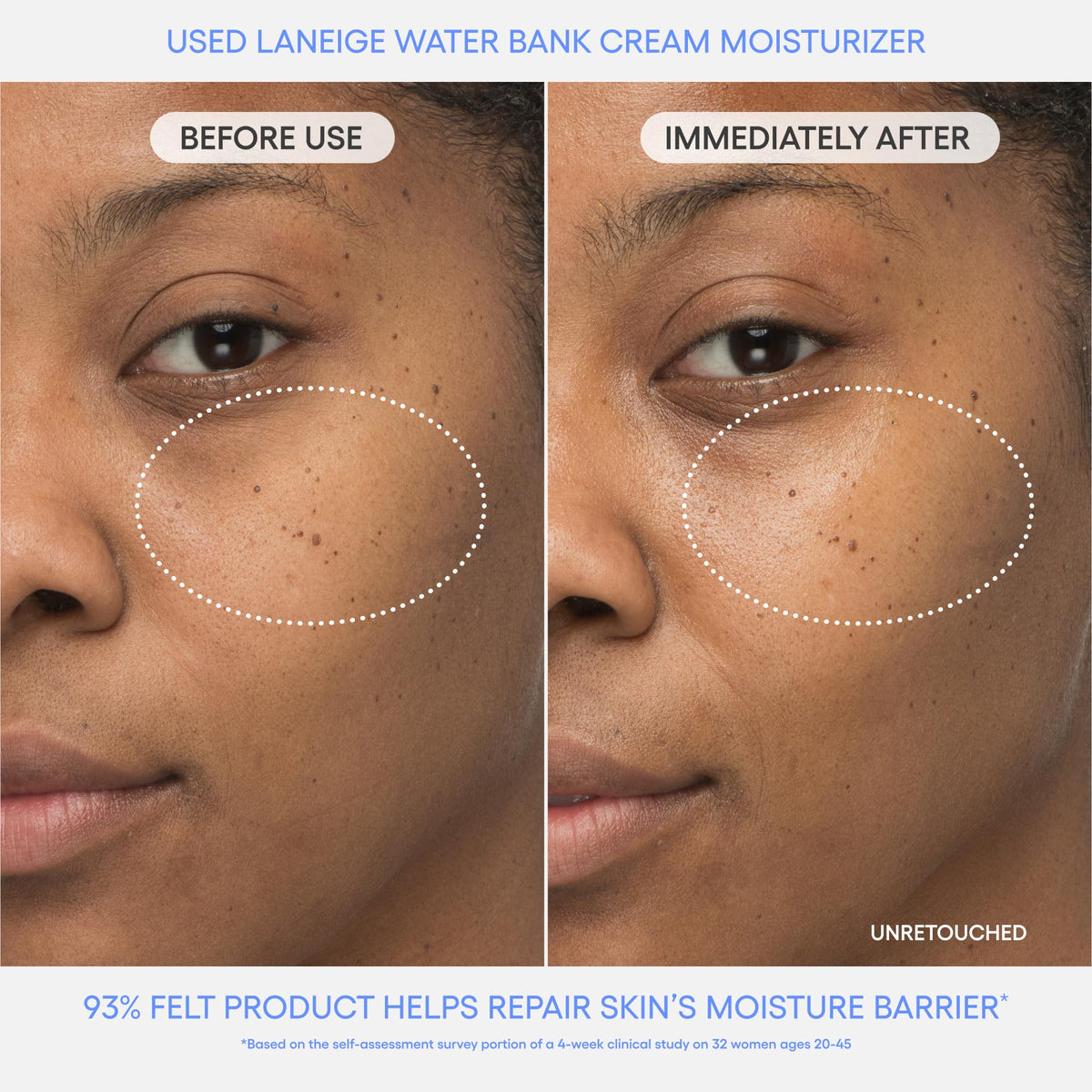 LANEIGE Water Bank Blue Hyaluronic Acid Cream texture on hand