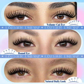 LANFLOWER eyelash clusters in packaging with details