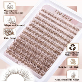 LANFLOWER lash clusters kit side view with dimensions