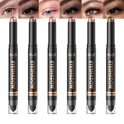 LANGMANNI Dual-Ended Eyeshadow Stick Set front view with six shades