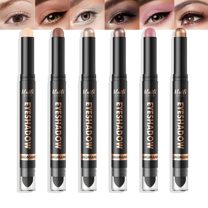 LANGMANNI Dual-Ended Eyeshadow Stick Set with 6 colours front view