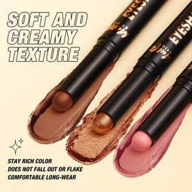 LANGMANNI eyeshadow stick set displayed with makeup brushes