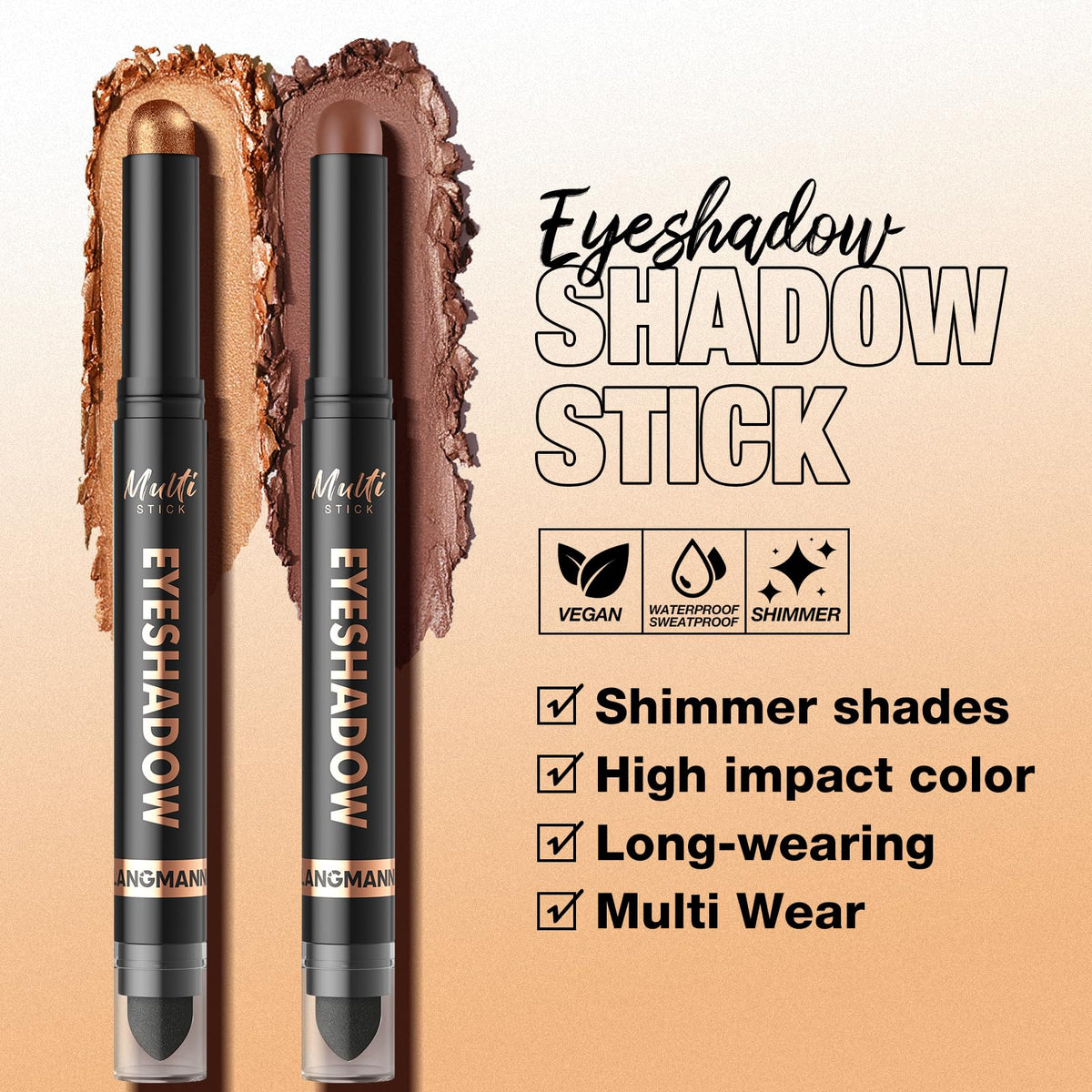 LANGMANNI eyeshadow sticks in travel-friendly packaging