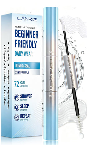 LANKIZ Waterproof Lash Cluster Glue front view with clear bottle
