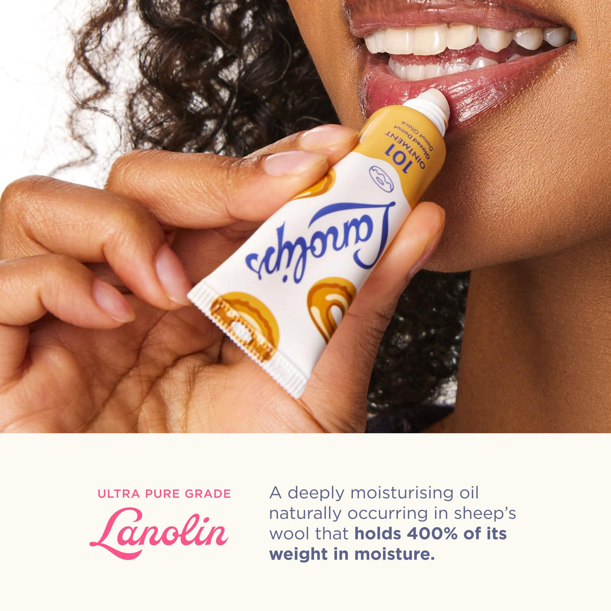 Lanolips 101 Ointment applied on lips